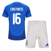 Camisa de Futebol Itália Bryan Cristante #16 Equipamento Principal Infantil Europeu 2024 Manga Curta (+ Calças curtas)